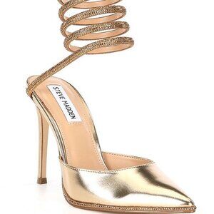 Steve Madden Emerson Gold Metallic Rhinestone Dress Pump NEW